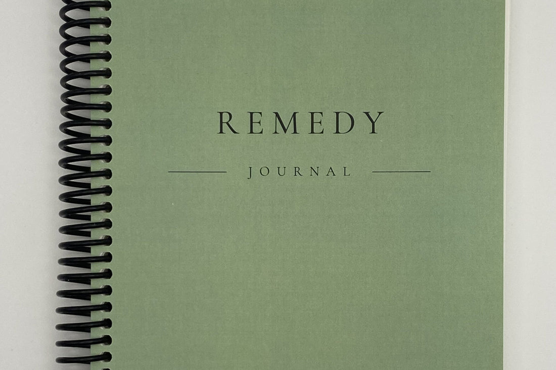spiral bound homeopathy journal for documenting symptoms, dosing and treatments.
