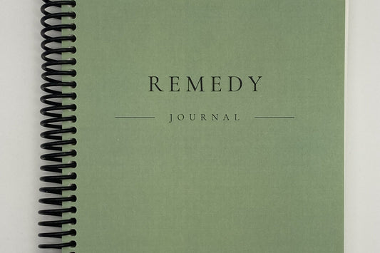 spiral bound homeopathy journal for documenting symptoms, dosing and treatments.
