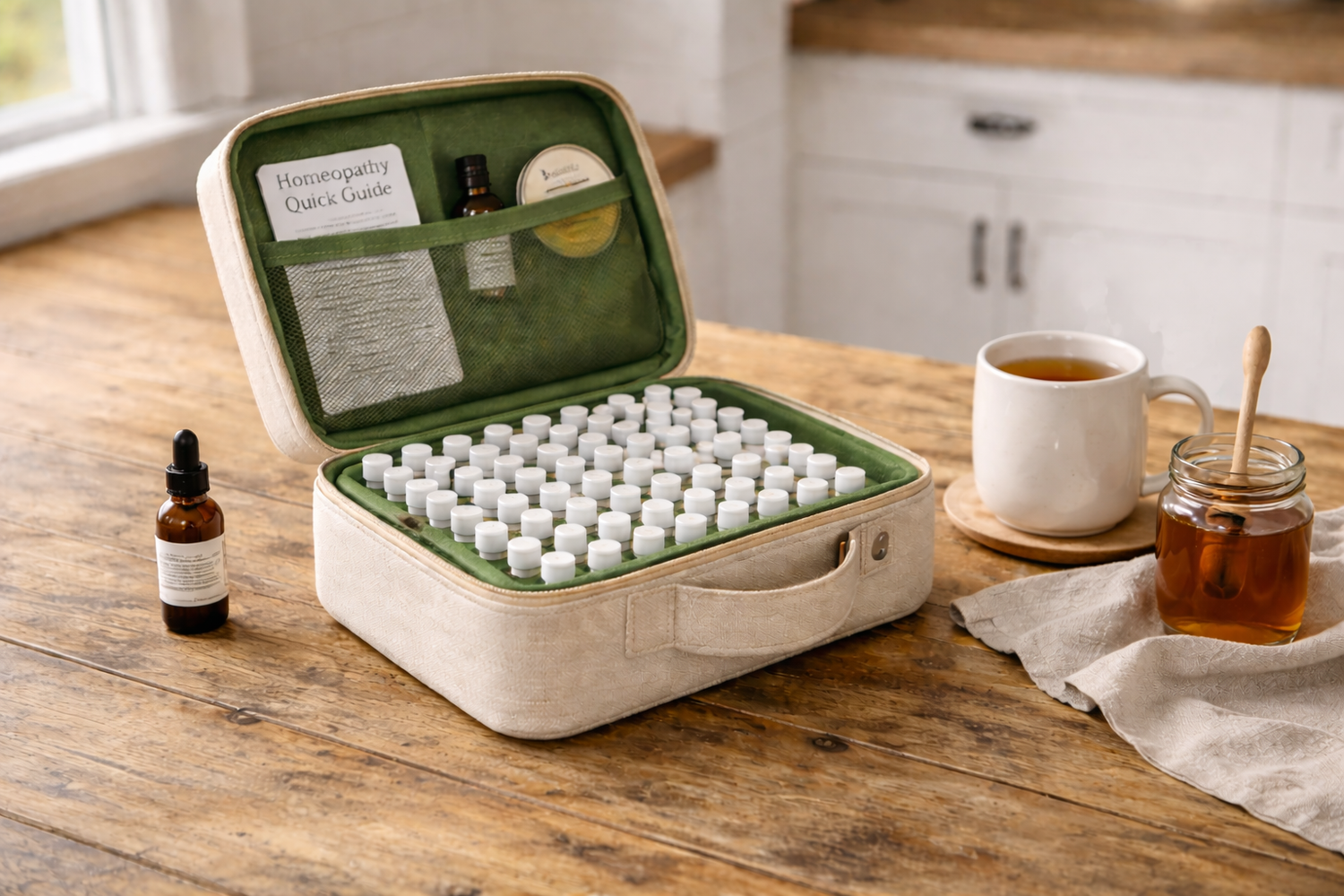 Home case for homeopathic remedy storage